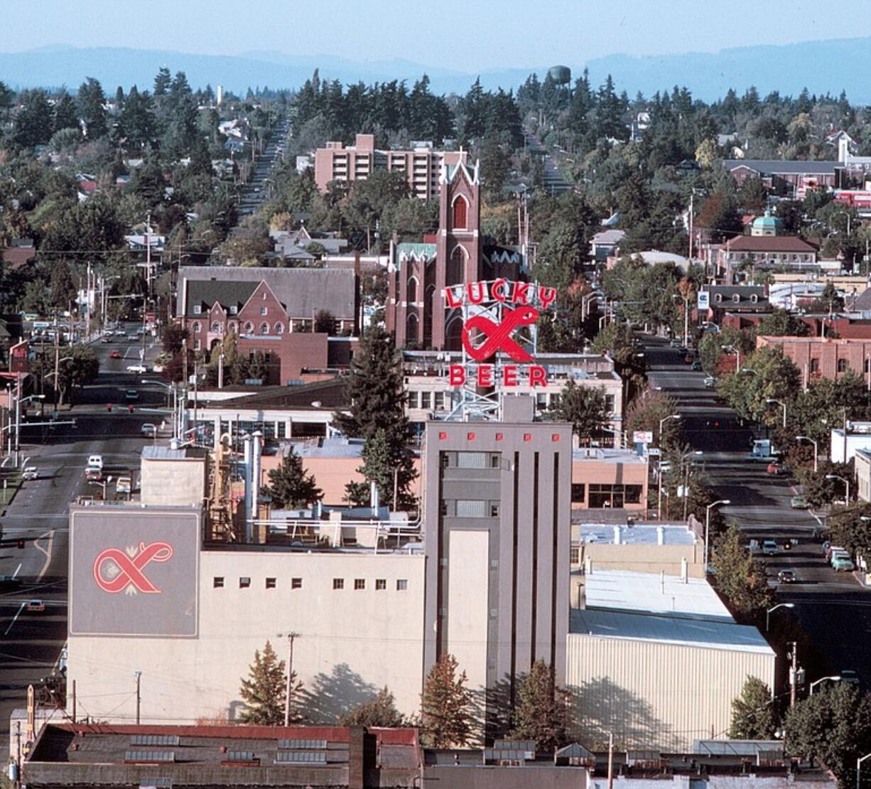 The Vancouver skyline sported the Lucky Lager logo and downtown sported the brewery's unmistakable aroma.