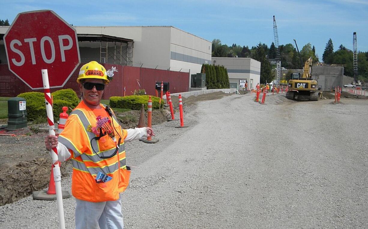 Connie Clein celebrated her 71st birthday and 20 or so years of flagging on May 12.