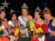 La Center: Kelsey Morrison, Miss Teen La Center, center, stands with her court: from left, Hanna Golliher, Makayla Chord, Jessica Carder and Ashley Fleck.