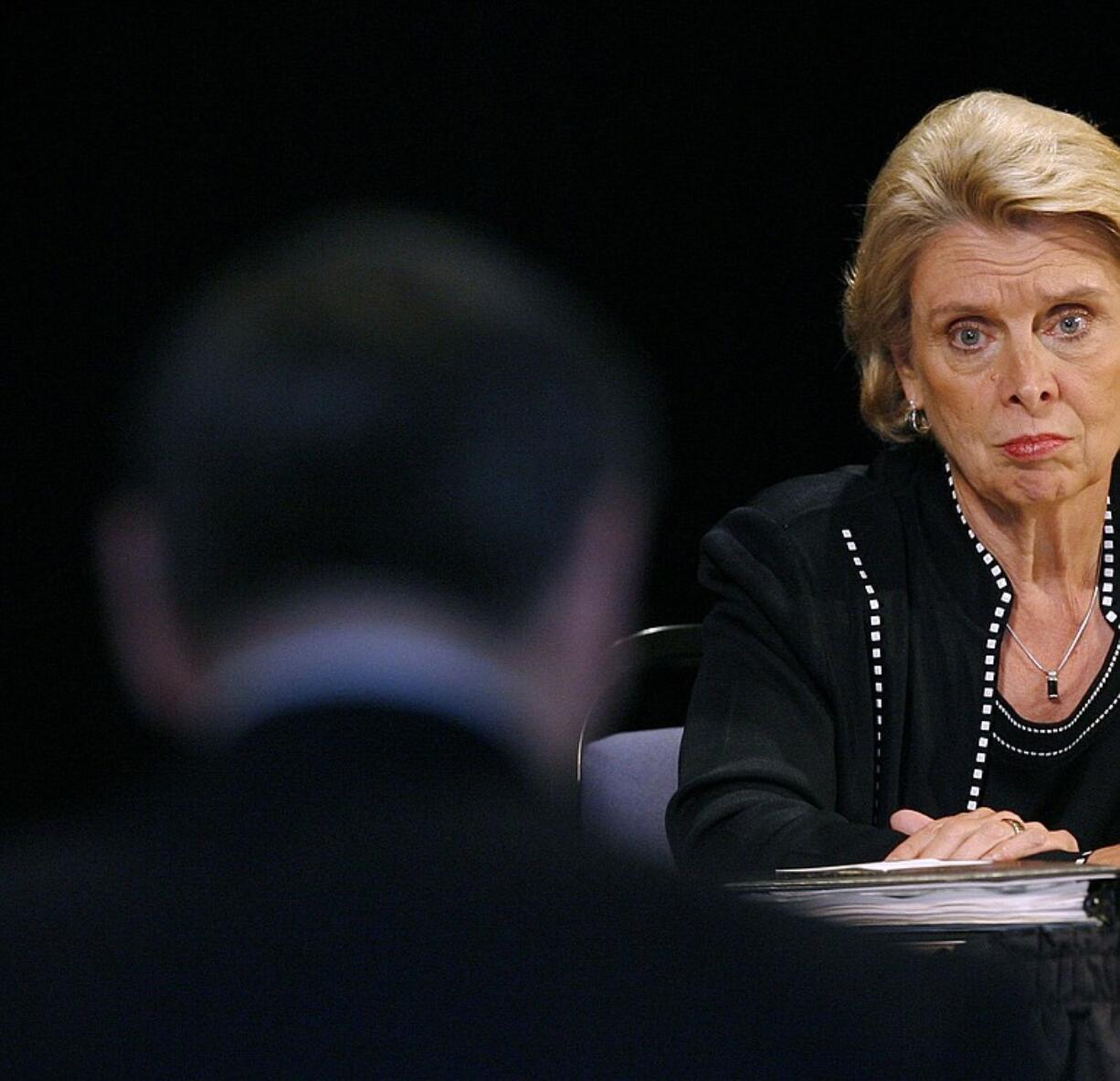 Governor Chris Gregoire listens to a citizen recently, when the Governor's Committee on Transforming Washington's Budget held a forum at Clark College.