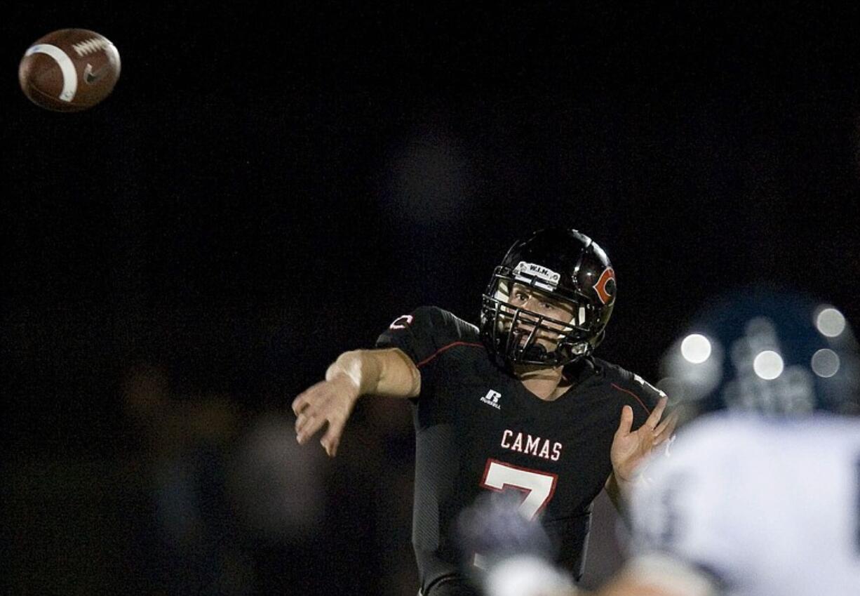 Camas High's Logan Grindy has seven touchdown passes through four games this season.