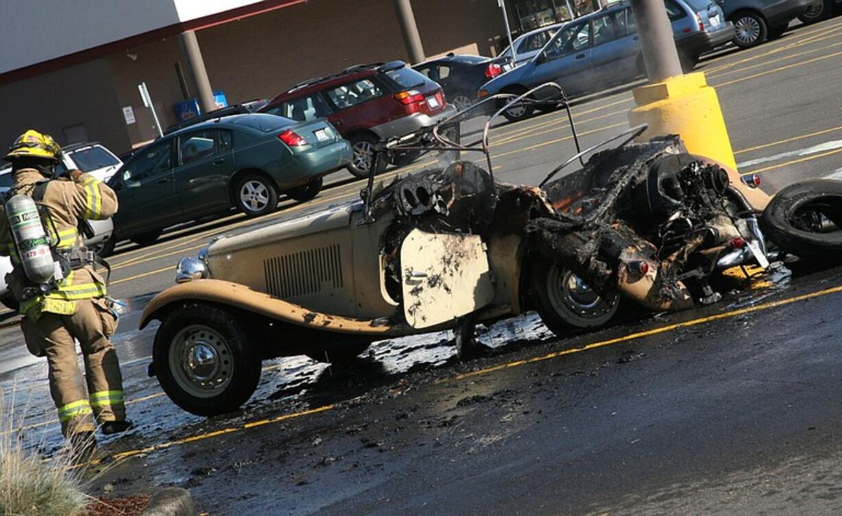 Robert Howell's 1964 Volkwagen/MG kit car was destroyed in a Hazel Dell fire Monday morning.