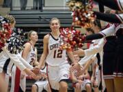 Camas High School forward Melissa Williams (12) stands a shade under 6 feet, but plays taller with a long wingspan.