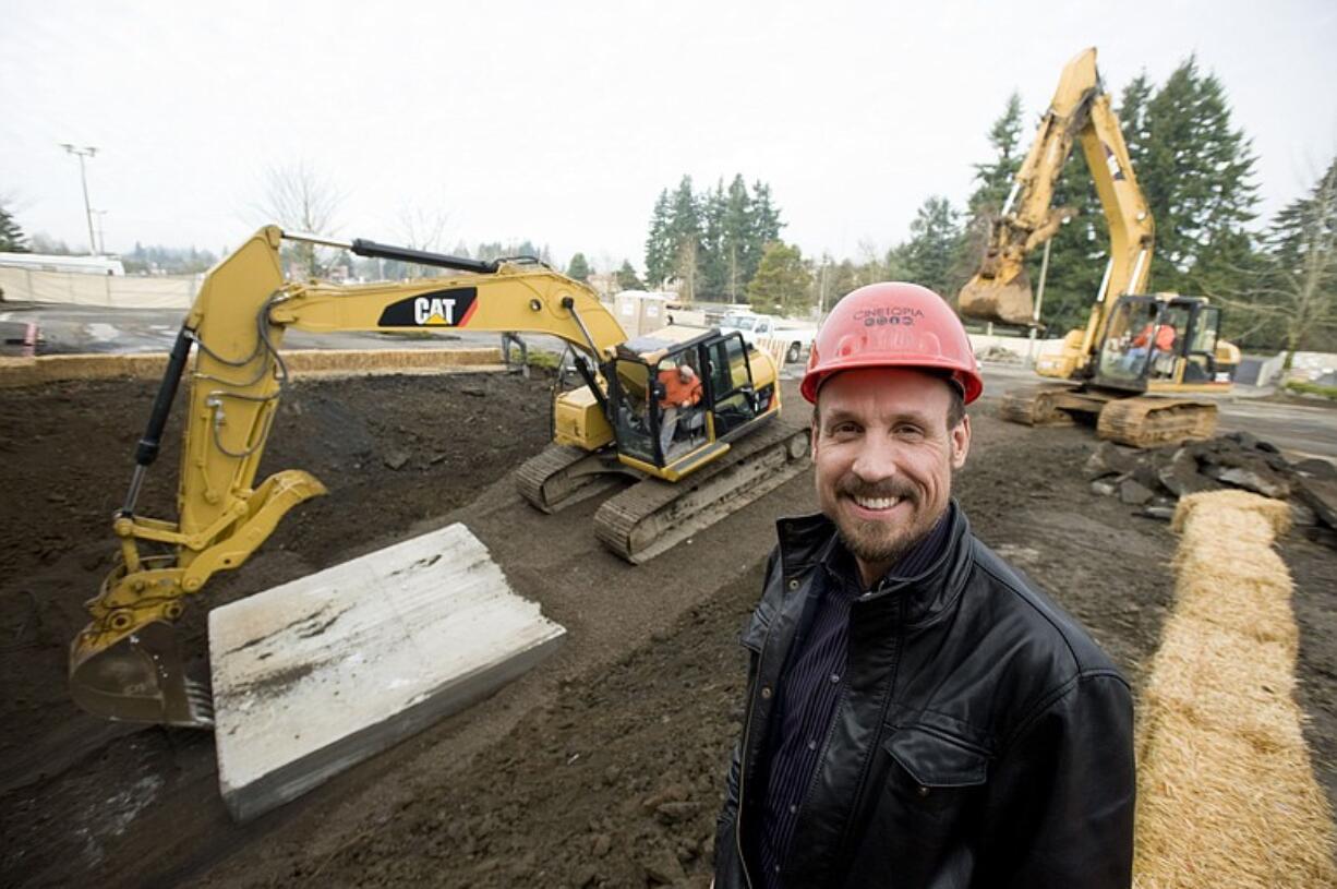 Cinetopia developer Rudyard Coltman stands outside the old Mervyns store at the Westfield Vancouver mall as it is being demolished to make way for his company's new Cinetopia theater complex.