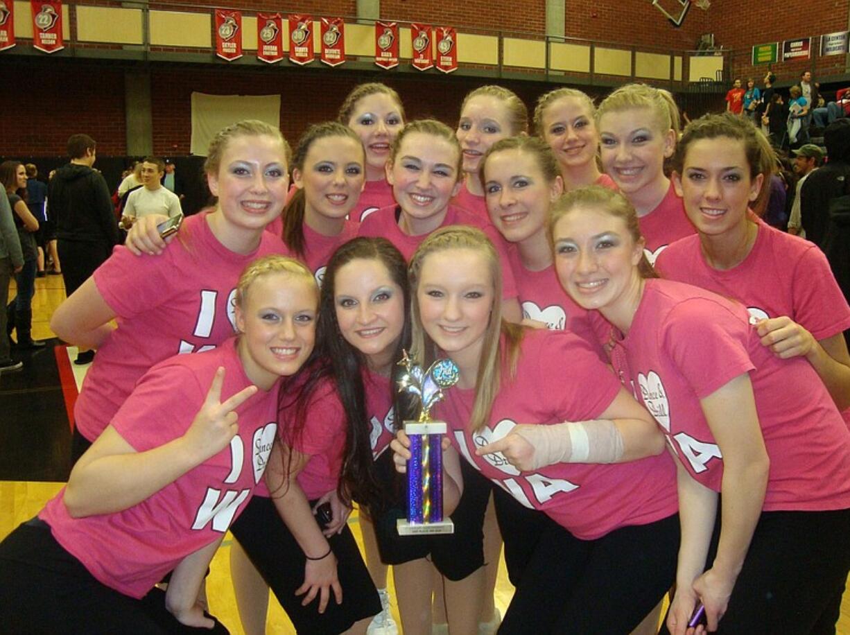 The La Center High School Cheer and Dance team placed second at the Union High School Dance competition in January.