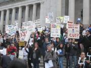 The First Congregational United Church of Christ bussed it up to Olympia last week to rally for children who could be hurt by state budget cuts.