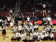 The Union Titans and Titanettes performed at a Blazers game in February.