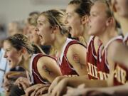 From left to right, Cori Woodward, Kelsey Asplund, Andrea Smith and Nicole Goecke will return to the Prairie basketball team next season.