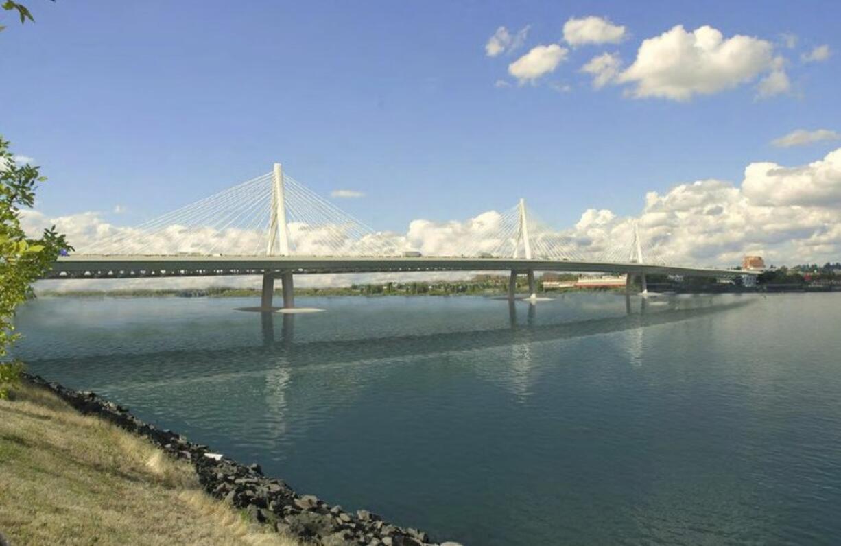 A cable-stayed design is one of the options for a new Interstate 5 bridge over the Columbia River.