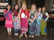 Girl Scout Troop 40332 from Ridgefield celebrated Girl Scout Thinking Day dressed in the native dress of Malawi, Africa.