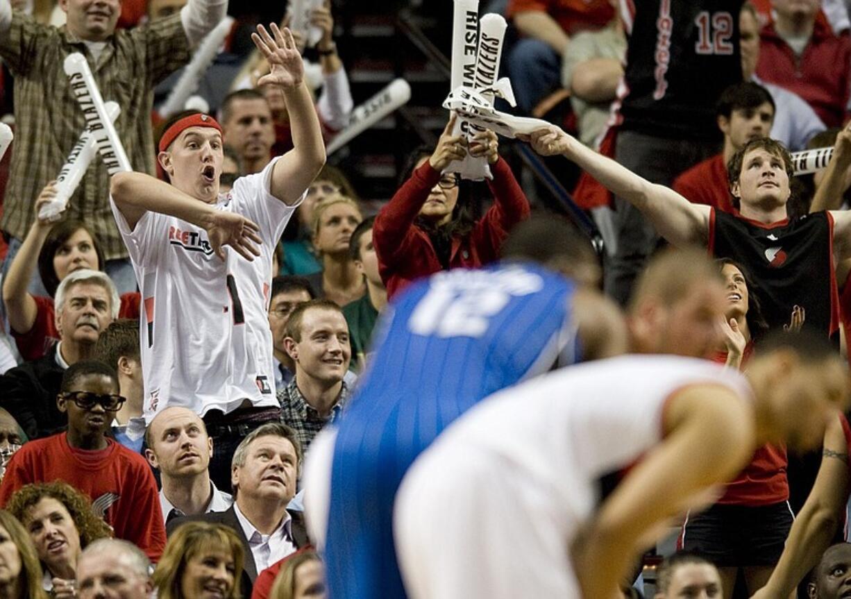 Portland Trail Blazers fan Rob Ems, wearing No.