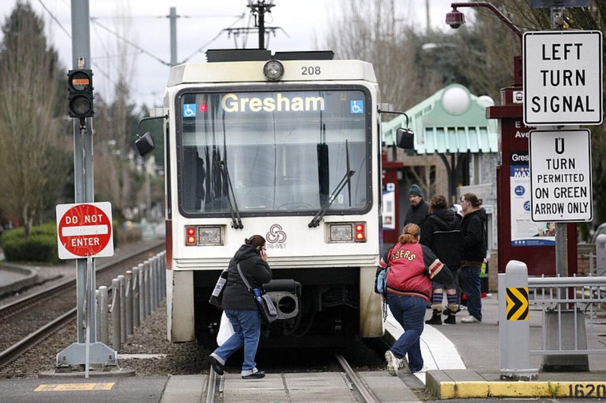 The TriMet light rail stop at 162nd Avenue in Portland.