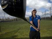 Skyview's Delaney Keser can hit the long drives with her longer men's clubs.