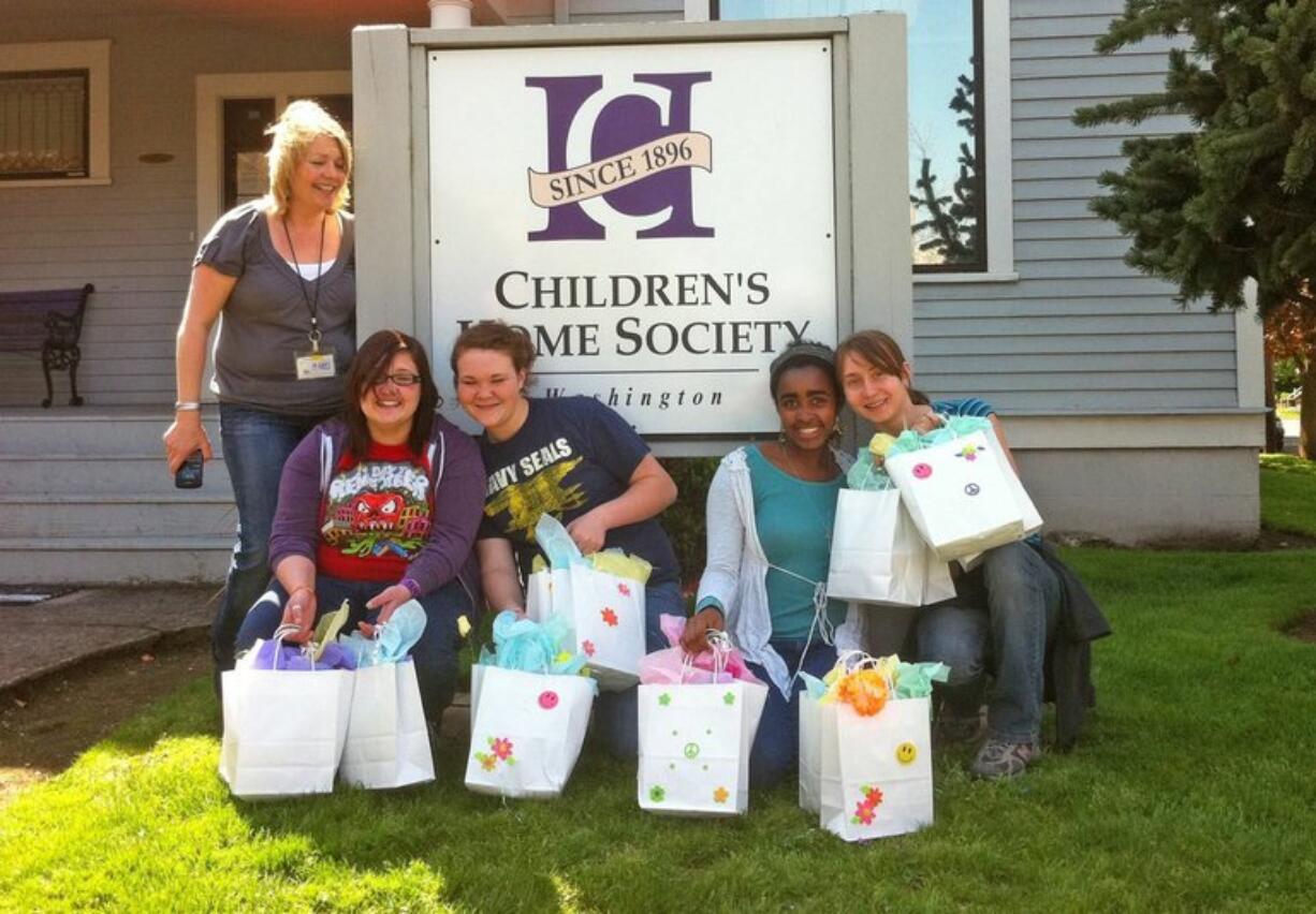 Esther Short: Mountain View High School's Livin' Out Loud Club donated gift bags to the Children's Home Society.