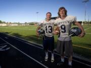 Teammates all four years at Skyview, kicker Nick Phillips, left, and long snapper Karl Graves team up again in the Freedom Bowl Classic.