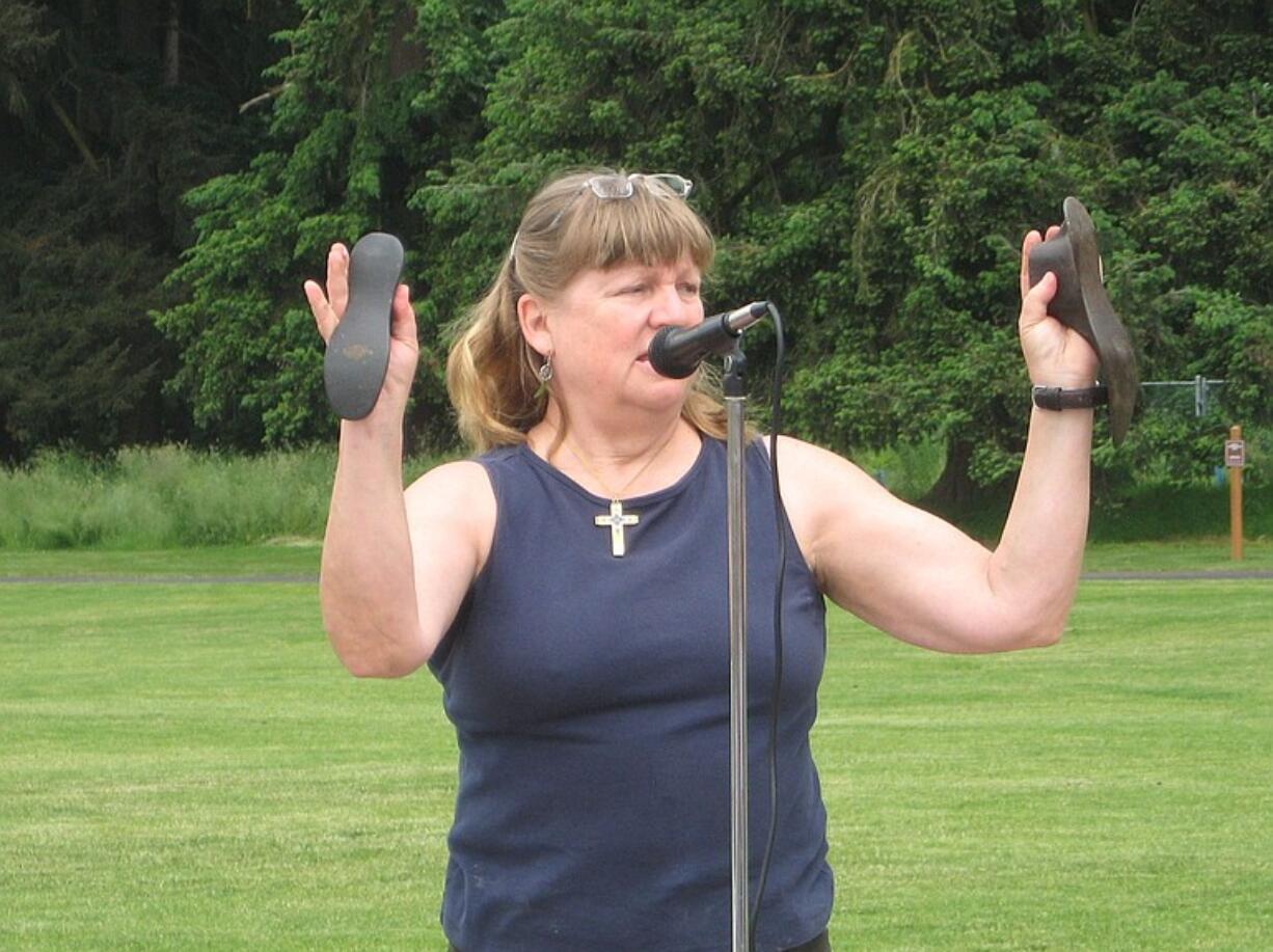 LaLonde granddaughter Beth Skaggs gave a historical talk about life on what used to be the family farm.