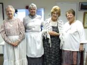 Amboy: Dottie Person, from left, Beverly Ervin, Arpa Martell and Sandy Ruff attended the meeting in the spirit of pioneers.