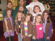 Girl Scout Brownie Troop 42561 donated $255 to Babies in Need. Back row, leaders Amy Surface and Libby Odren, and Director of Babies in Need Kitty Ash.