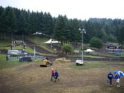 The track sits quiet at Washougal MX Park after officials postponed Thursday's scheduled amateur racing.