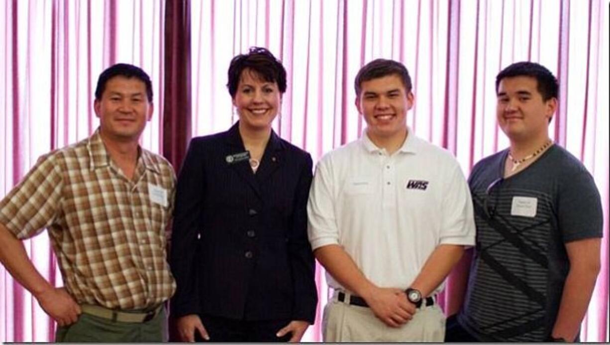 David Choi has qualified for a Washington Aerospace Scholars summer residency. From left, Doug Choi, Rep.