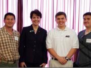 David Choi has qualified for a Washington Aerospace Scholars summer residency. From left, Doug Choi, Rep.