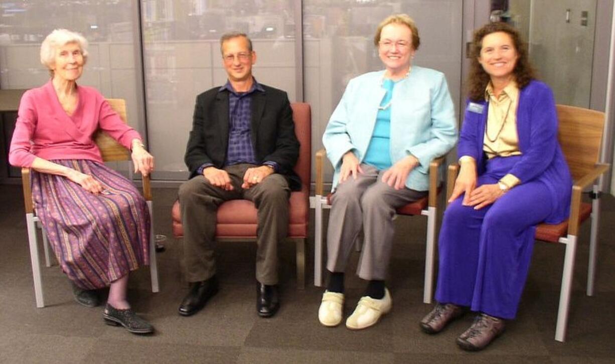 Esther Short: Past and present Fort Vancouver Regional Library District executive directors, from left, Ruth Watson (1967-1987); Bruce Ziegman (2001-2011); Sharon Hammer (1988-2000); and Patty Duitman, currently serving as interim executive director.