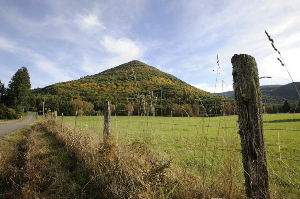 Tumtum Mountain, a 1,400-foot lava dome near Chelatchie Prairie in north Clark County, is for sale.