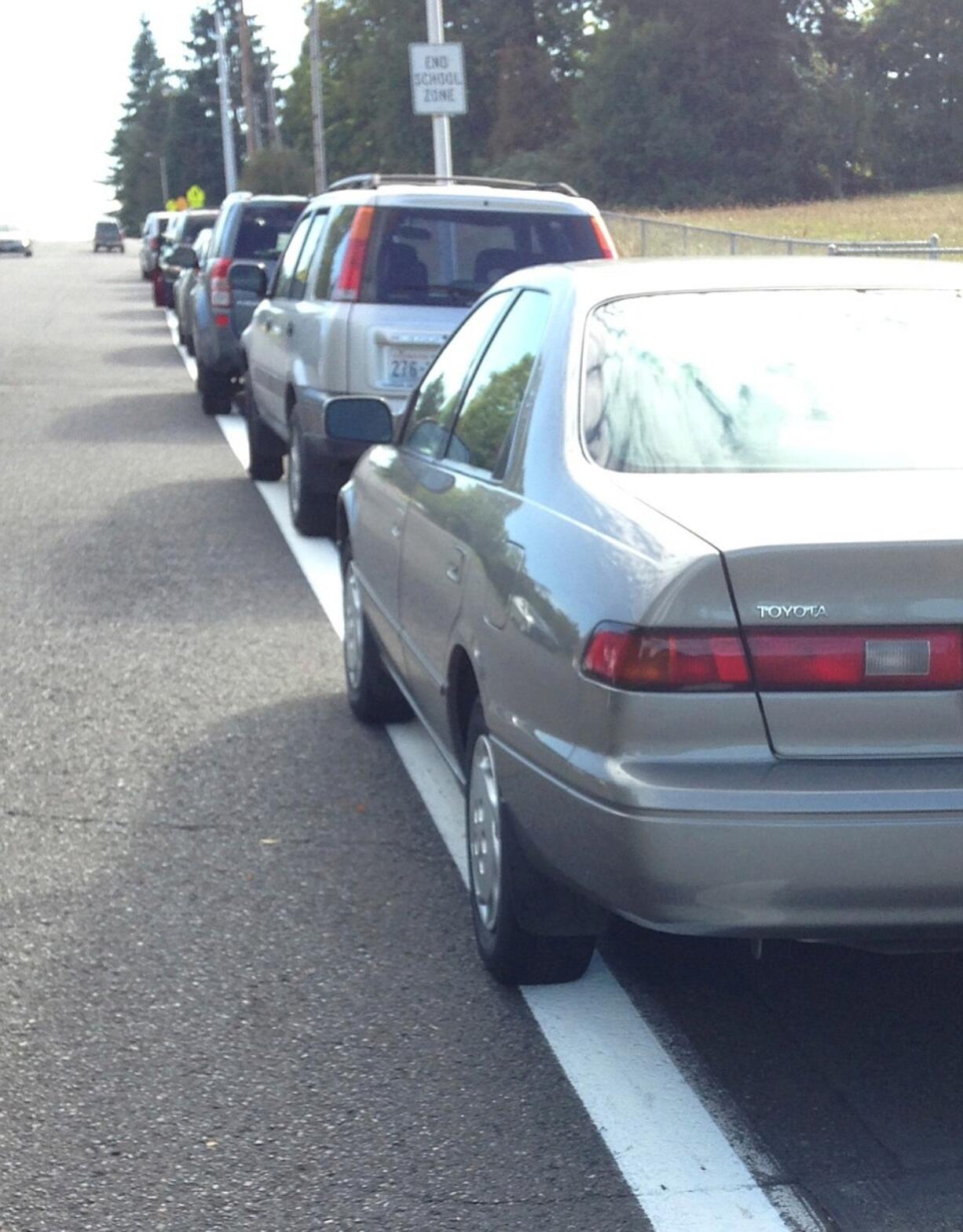 A cycling citizen sent us this photo of the typical afterschool scene near Franklin Elementary School.