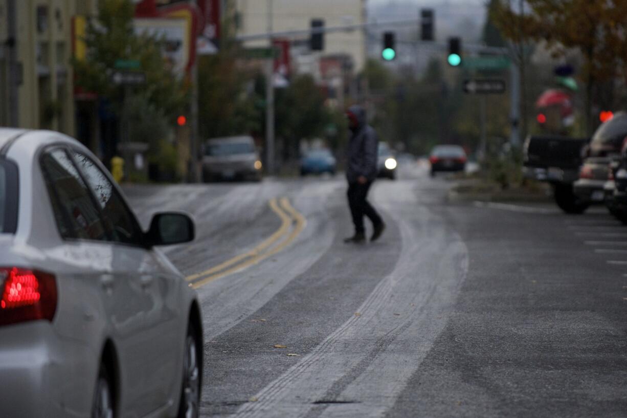 Business as usual in downtown Vancouver as Clark County waits for snow, Thursday, November 13, 2014.