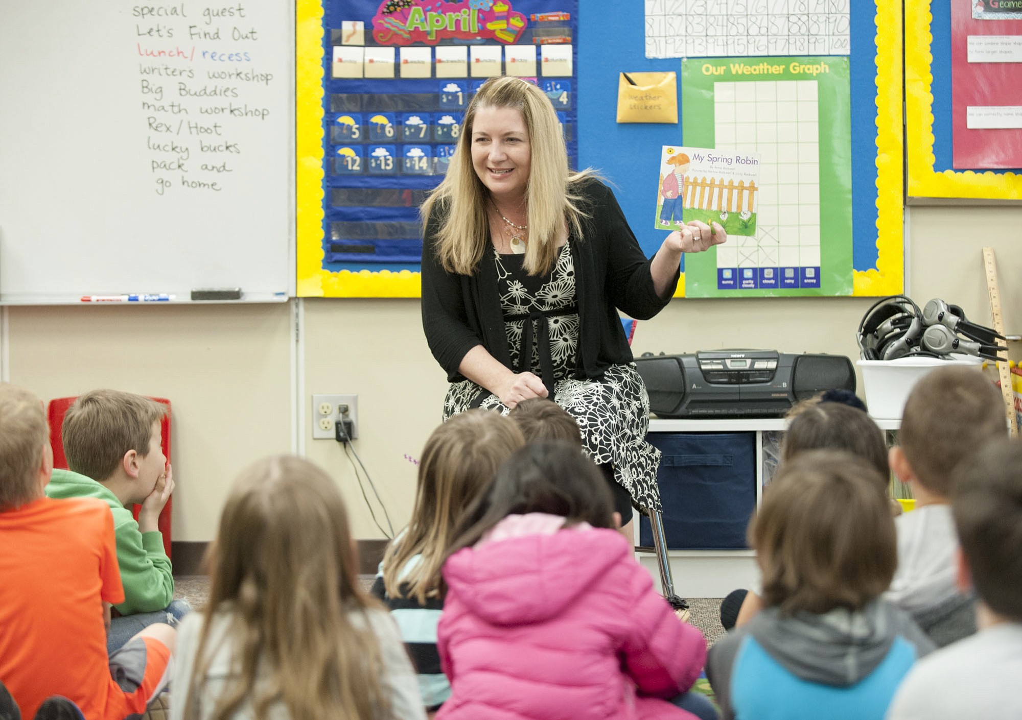 Jodie Brusseau teaches all-day kindergarten at Riverview Elementary in Evergreen Public Schools. Her district was the first in Clark County to implement tuition-free, all-day kindergarten district-wide.