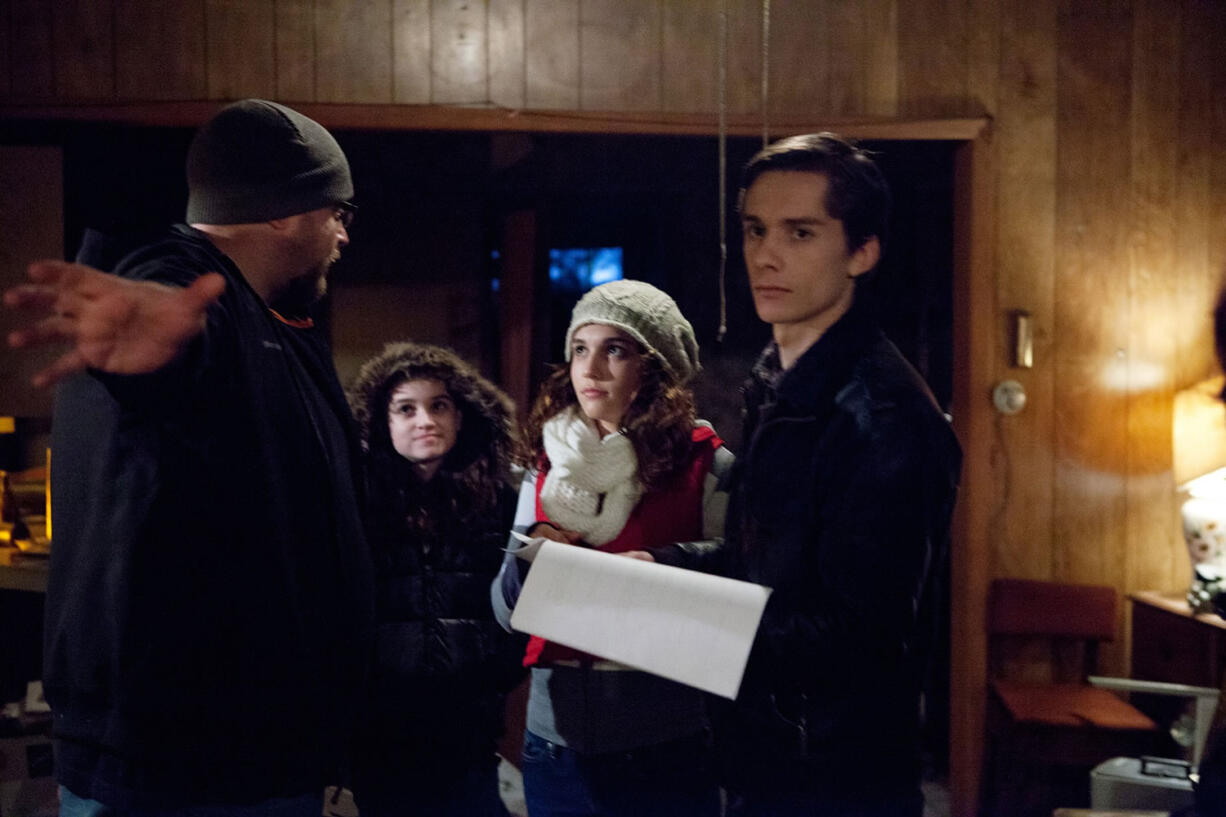 Courtesy Mercedes Rose
Paige McKenzie, center right, had to film about 20 episodes of &quot;The Haunting of Sunshine Girl&quot; YouTube series before hitting the road this month for her first book tour.