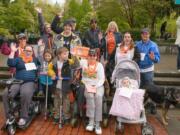 Carol Moiso, center, and her team at Vancouver Walk MS 2015.