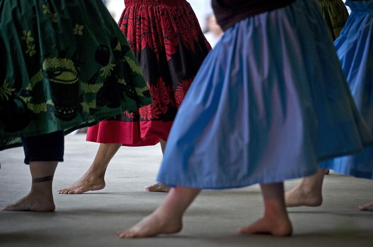 Students perform traditional Hawaiian dance during the Ho'ike and Hawaiian Festival at Esther Short Park in 2010.