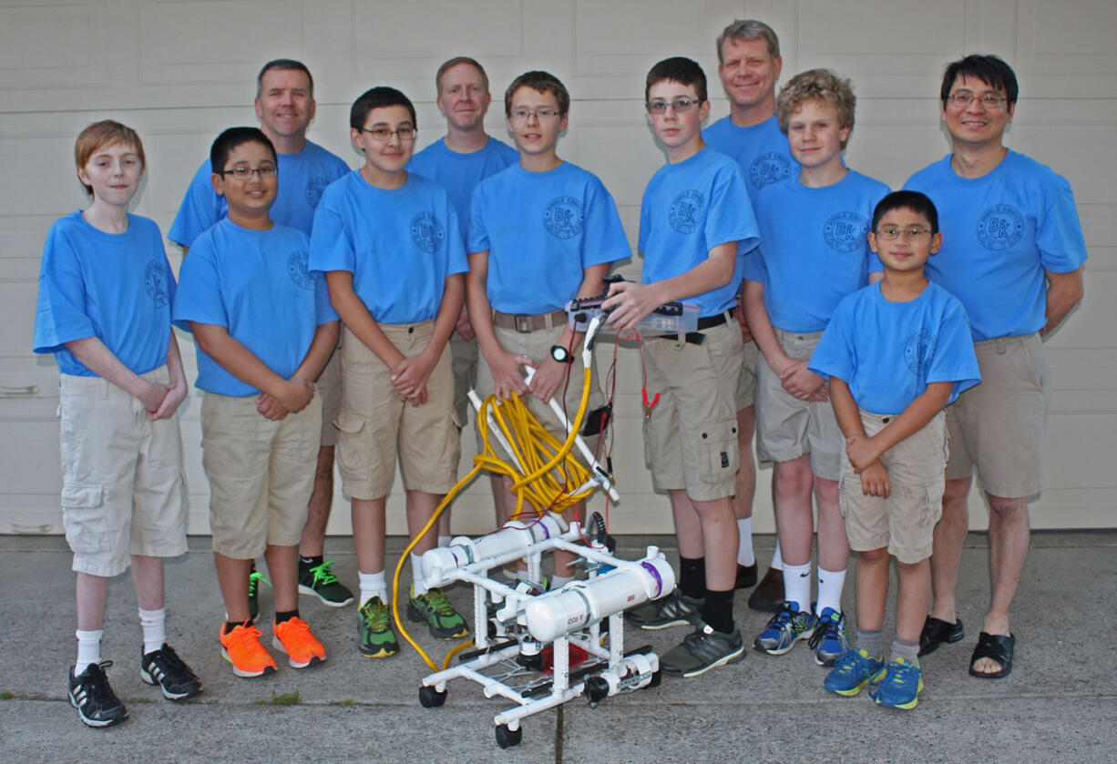 Clark County: The Bubble Knights, from left, Kristian Pederson, Rohan Au, Coach Joe Ohama, Jacob Oxley, Coach Scott Pederson, Hayden Heitz, Luke Ohama, Coach Jim Nieuwstraten, Jacob Nieuwstraten, Amann Au and Coach Wade Au.