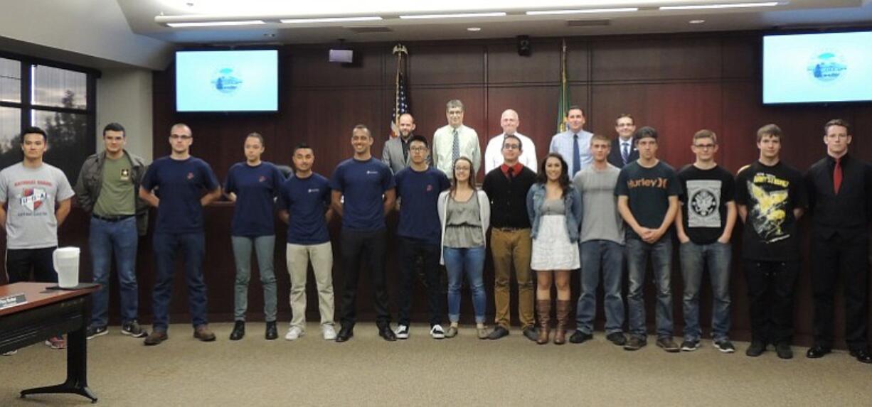 Battle Ground: The Battle Ground City Council honored 20 men and women who are joining the armed forces at a council meeting on May 18.