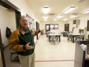 Chief Jail Deputy Ric Bishop gives a tour of the Clark County Jail's H-pod on Friday.