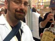 Warren Neth enjoys a sip of genepi, a tasty liqueur from the north of Italy, during his visit to the Salone de Gusto.