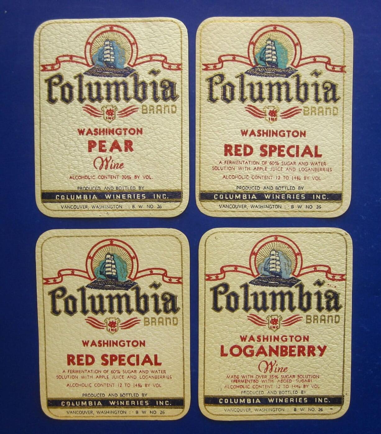 Chalk Hill Treasures eBay store
Original unused labels from Columbia Wineries Inc., which produced fruit wines in Vancouver from 1935 through 1968.