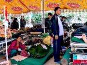 A makeshift hospital treats victims of the April earthquake in Nepal.