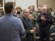 The community thanks then-Clark County Commissioner Marc Boldt for his service during an open house at the Clark County Public Service Center in December 2012 after he was voted out of office.