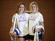 Columbia River volleyball twin sisters Evi, left, and Esti Wilson have the Chieftains in position to make another run for the state tournament.