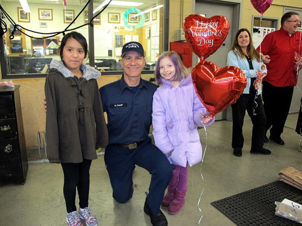 Hough: Third-graders from Hough Elementary visited the Vancouver Fire Department last week, delivering candy and handmade valentines to firefighters as part an appreciation day set up by the Joy Team.