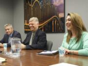 Third Congressional District candidates, from left, Democrat Bob Dingethal, Republican Michael Delavar and U.S. Rep.