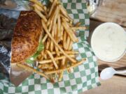 A halibut sandwich and clam chowder are served at Pacific Northwest Best Fish Co. in Ridgefield.