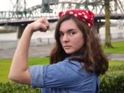 Adeena Wade of Battle Ground as fictitious character Rose Wade, one of the many Rosie the Riveters who helped win World War II.