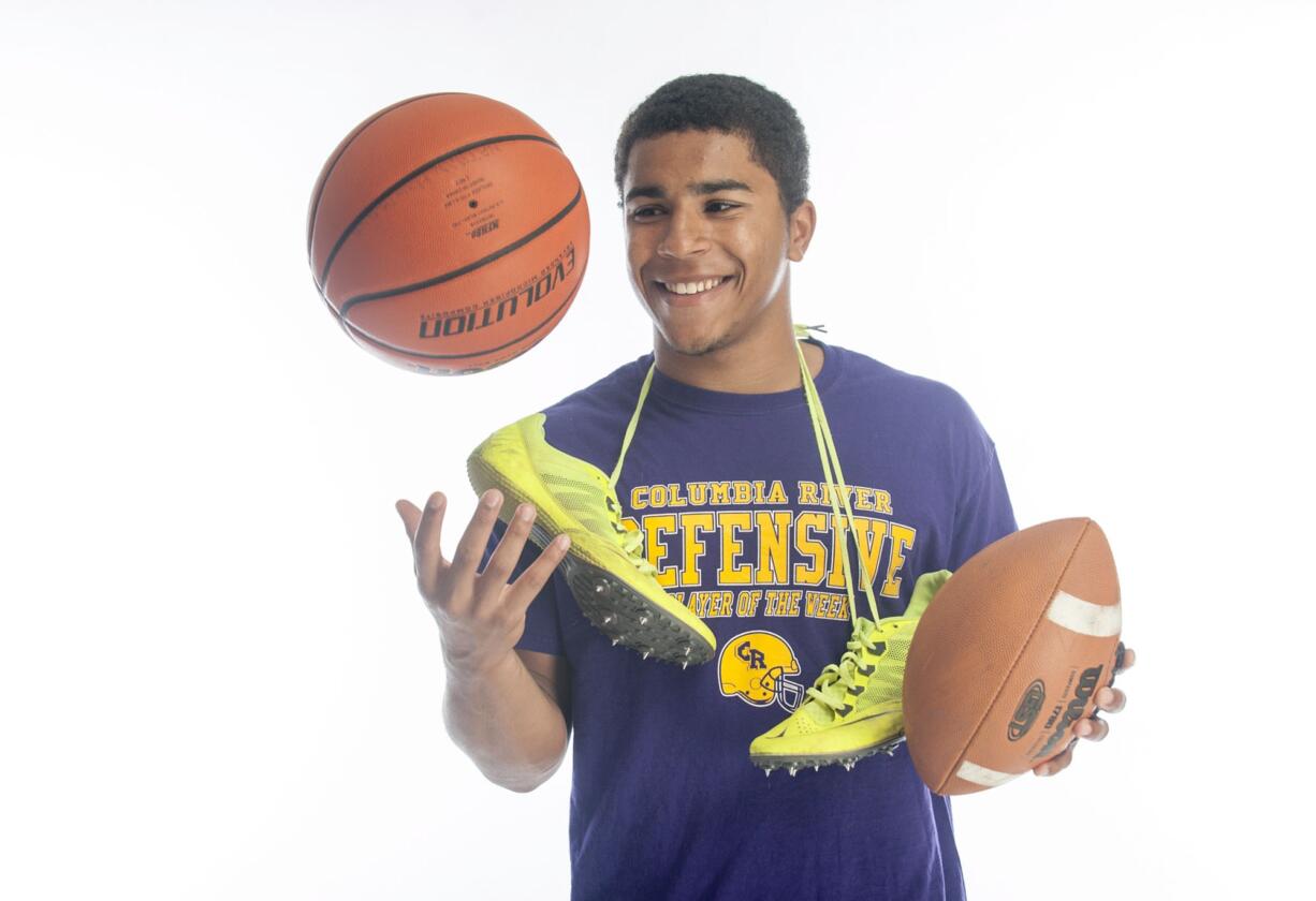 All-region athlete of the year Nathan Hawthorne of Columbia River High School poses for a portrait in Vancouver Monday June 15, 2015.