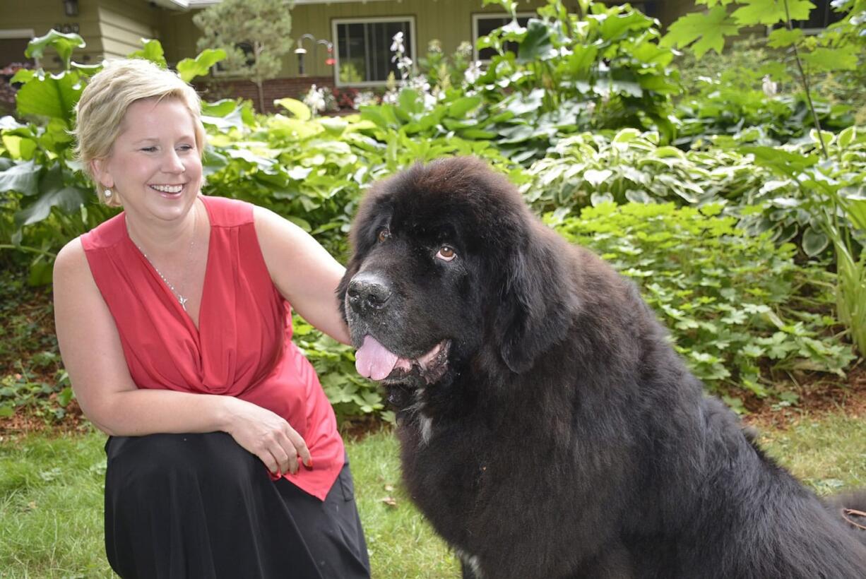 Washougal: Artist Heather Stoderberg-Greene and Buddy at a fundraiser to bring a life-size bronze statue of Seaman, the dog that accompanied Lewis and Clark on their expedition, to Washougal, which Stoderberg-Greene will design.