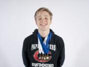 All-region boys swimmer, Kasey Calwell of Camas in Vancouver Tuesday March 3, 2015.