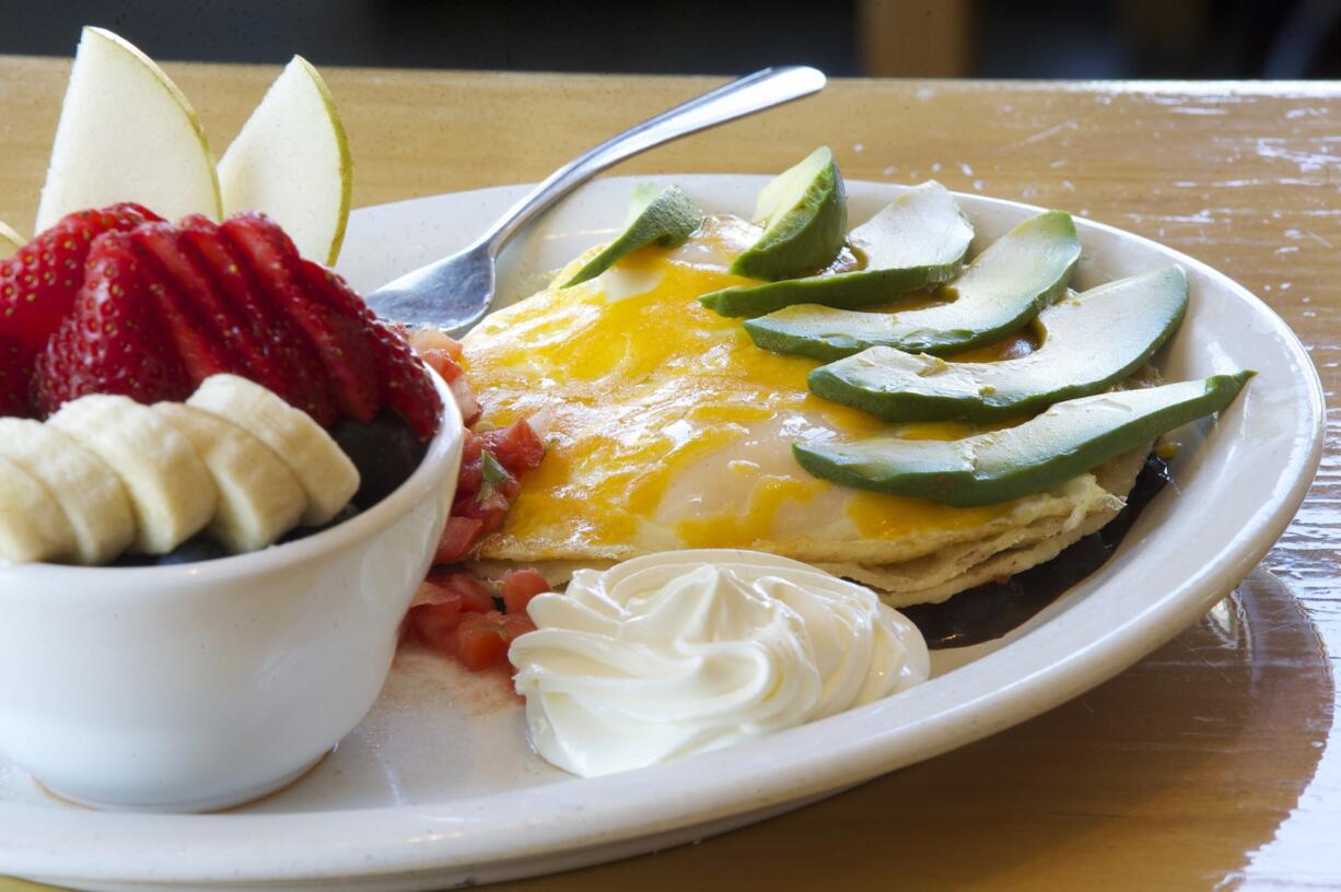 Huevos rancheros is served at Dulin's Village Cafe