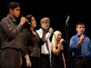 A high school vocal jazz group performs in the Clark College Fall Choral Festival.